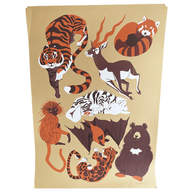 Sérigraphie 'Faune d'Asie'