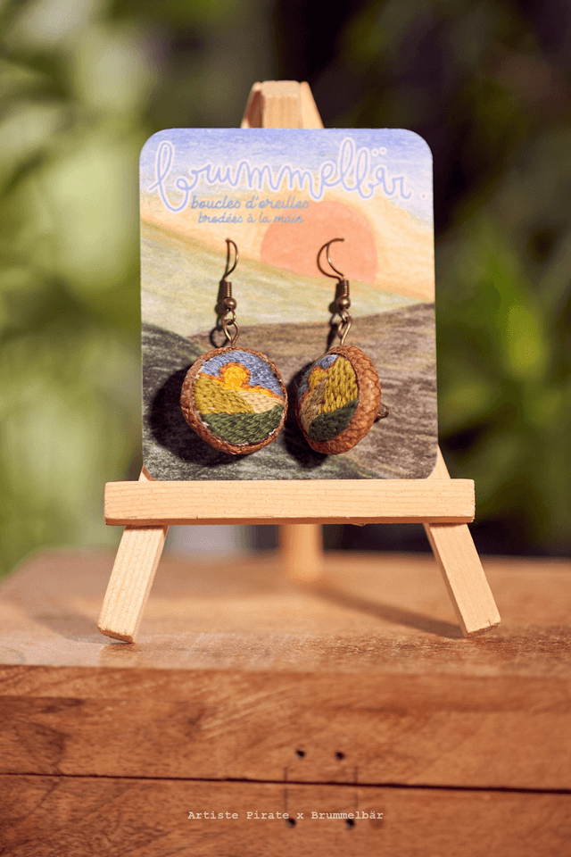 Boucles paysage &quot;Coucher de soleil sur colines&quot;